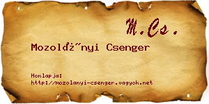 Mozolányi Csenger névjegykártya